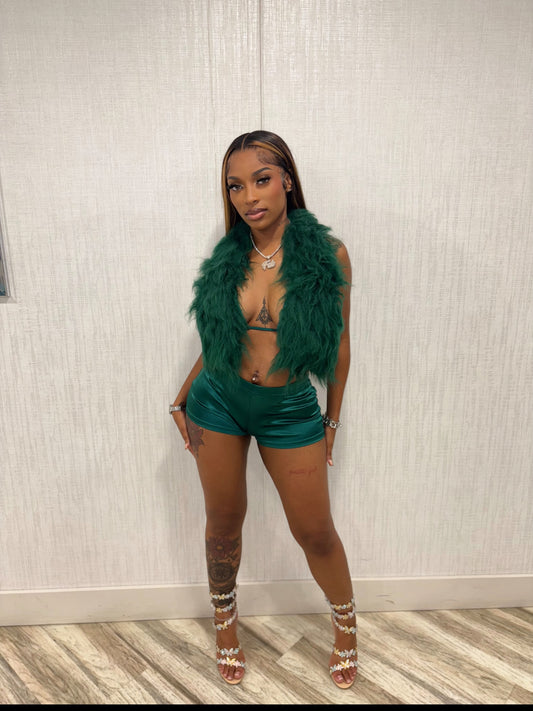 Bad & Boujie Fur Short Set (Available for shipping/pickup within 3 days)