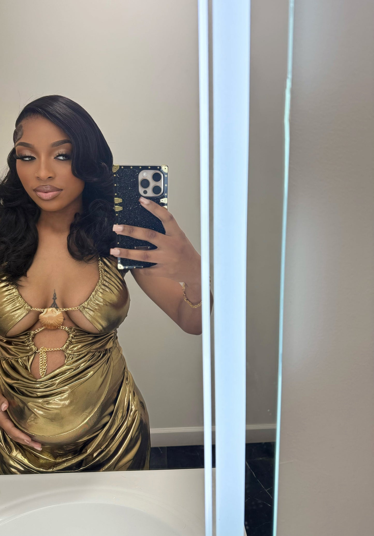 Golden Seashell Maxi Dress (arrives within one week)