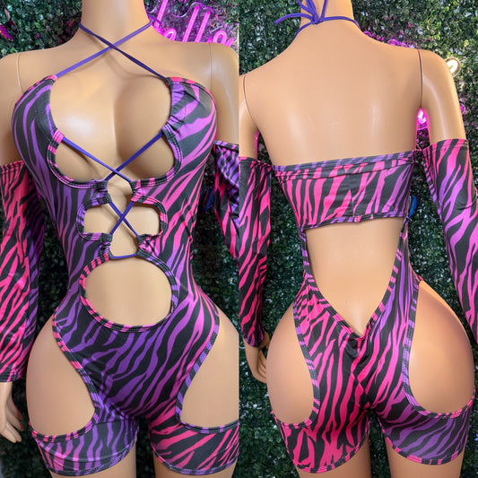 Zebra Print Bottle Girl Outfit