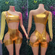Gold Bottle Girl Cut Out One Piece