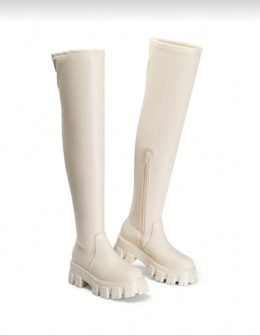 Cream Fashion Boots