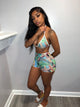 Two piece printed short set